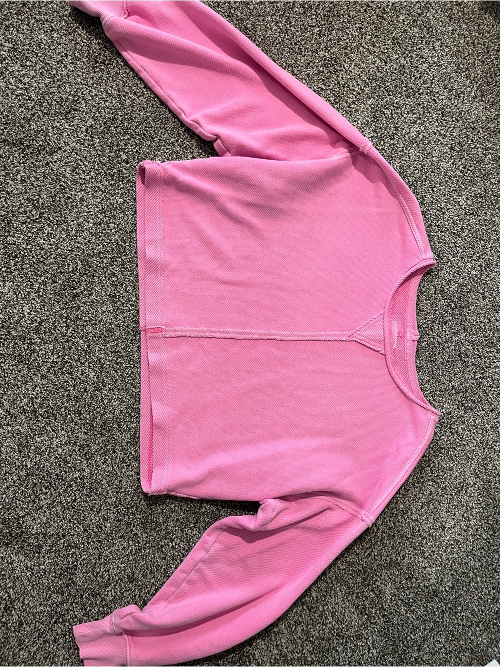 aerie Hot Pink Beach Party Cropped Crewneck